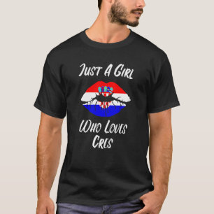 Lips Mouth Love Croatian Flag Cres T-Shirt