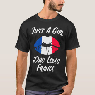 Lips Mouth Love French Flag France T-Shirt