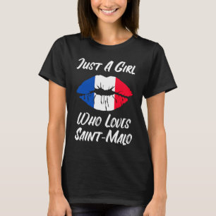 Lips Mouth Love French Flag Saint Malo T-Shirt