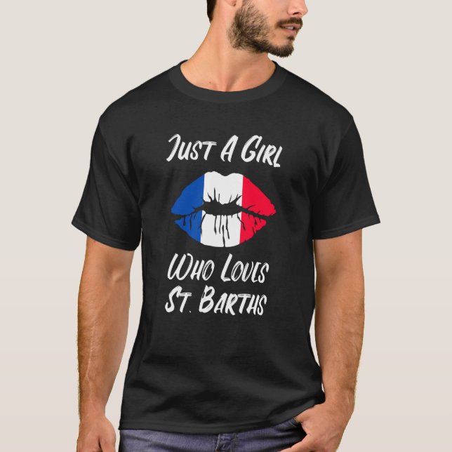 Lips Mouth Love French Flag St Barths T-Shirt (Front)