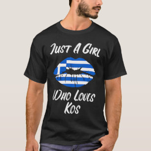 Lips Mouth Love Greek Flag Kos T-Shirt