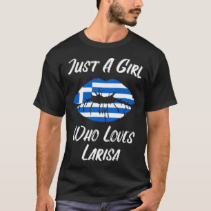 Lips Mouth Love Greek Flag Larissa T-Shirt