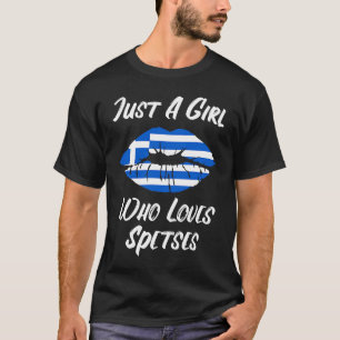 Lips Mouth Love Greek Flag Spetses T-Shirt