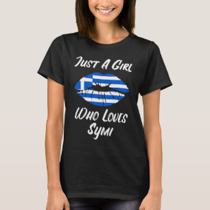 Lips Mouth Love Greek Flag Symi T-Shirt