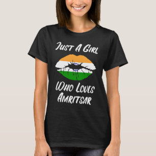 Lips Mouth Love Indian Flag Amritsar T-Shirt