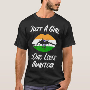 Lips Mouth Love Indian Flag Amritsar T-Shirt