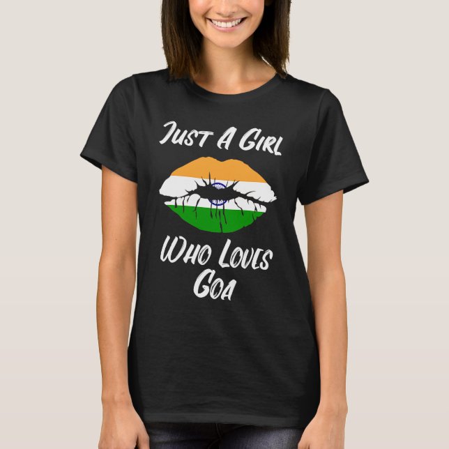 Lips Mouth Love Indian Flag Goa T-Shirt (Front)