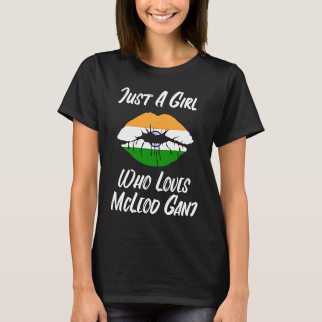 Lips Mouth Love Indian Flag McLeod Ganj T-Shirt (Front)