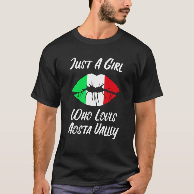 Lips Mouth Love Italian Flag Aostatal T-Shirt (Front)
