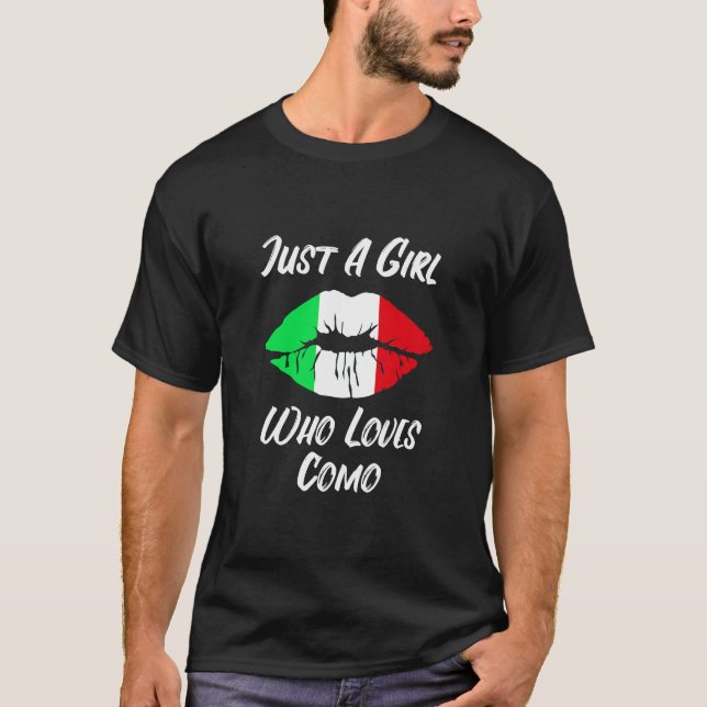 Lips Mouth Love Italian Flag Como  T-Shirt (Front)