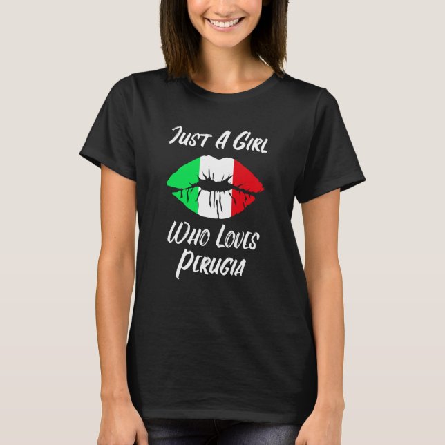 Lips Mouth Love Italian Flag Perugia T-Shirt (Front)