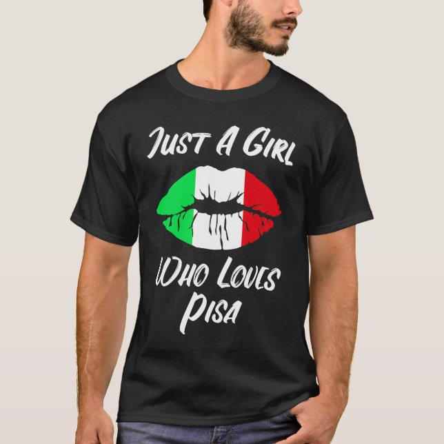 Lips Mouth Love Italian Flag Pisa T-Shirt (Front)