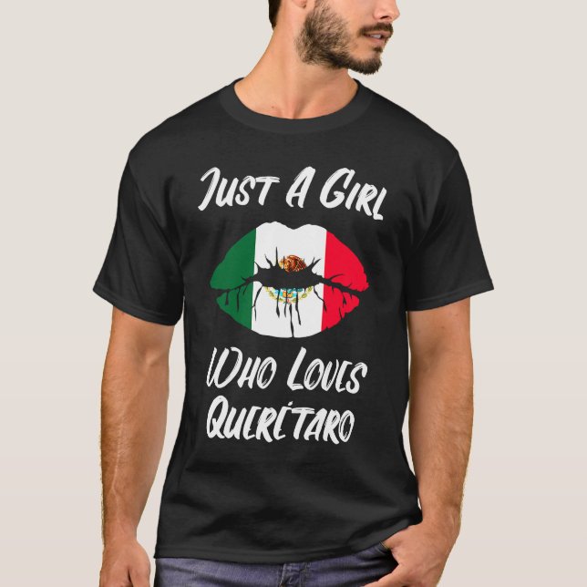 Lips Mouth Love Mexican Flag Queretaro T-Shirt (Front)