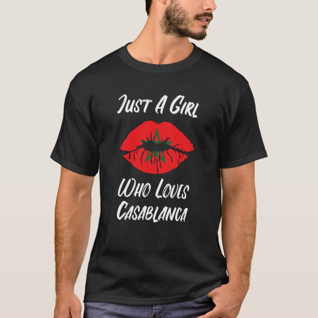 Lips Mouth Love Moroccan Flag Casablanca T-Shirt (Front)