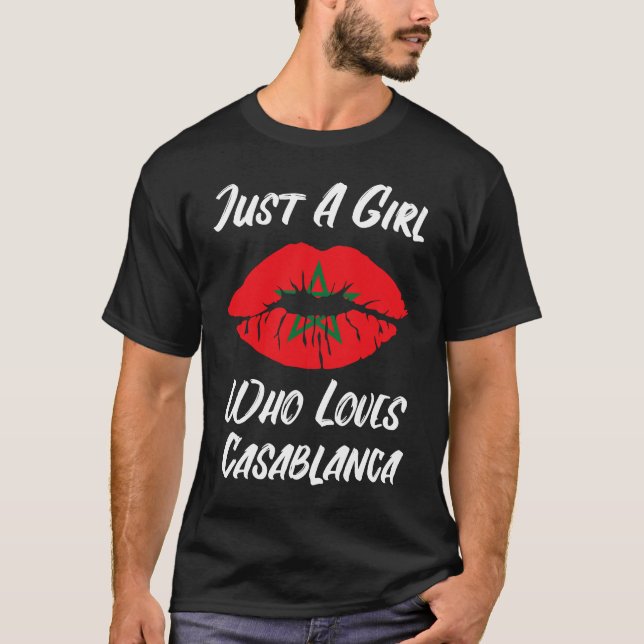Lips Mouth Love Moroccan Flag Casablanca T-Shirt (Front)