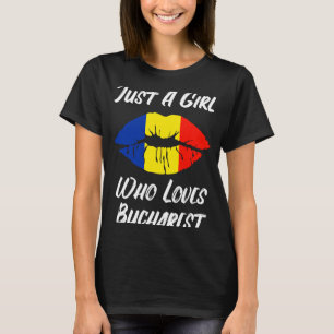 Lips Mouth Love Romanian Flag Bukarest T-Shirt