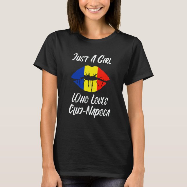 Lips Mouth Love Romanian Flag Cluj Napoca T-Shirt (Front)