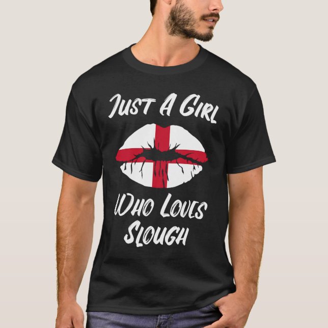 Lips Mouth Love Saint George's Cross Flag Slough T-Shirt (Front)