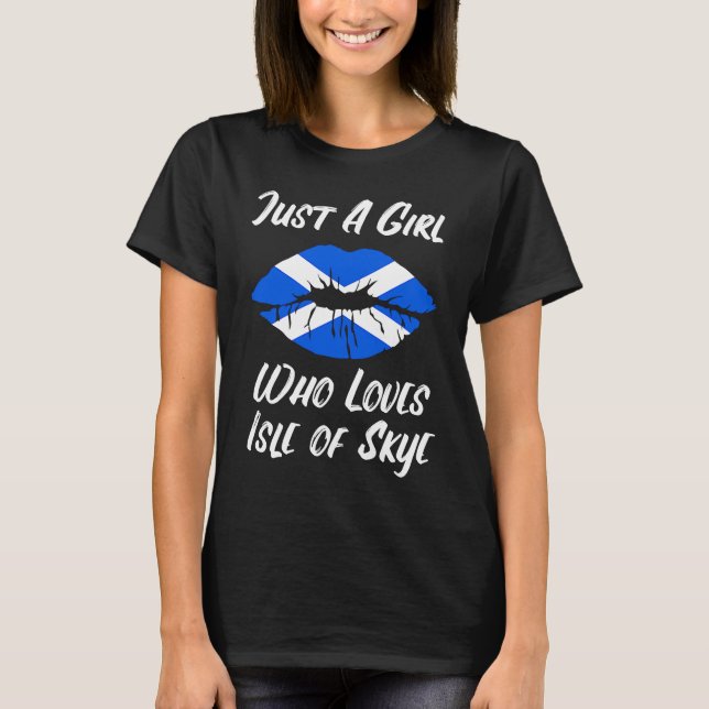 Lips Mouth Love Scottish Flag Isle of Skye T-Shirt (Front)