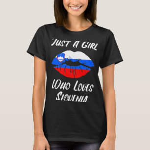 Lips Mouth Love Slovenian Flag Slovenia T-Shirt