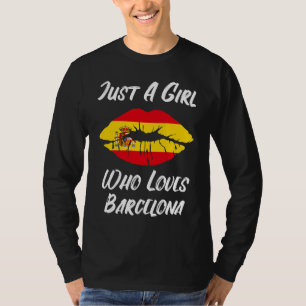 Lips Mouth Love Spanish Flag Barcelona T-Shirt