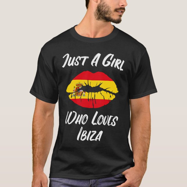 Lips Mouth Love Spanish Flag Ibiza T-Shirt (Front)