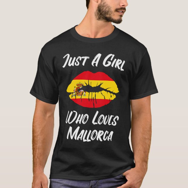 Lips Mouth Love Spanish Flag Mallorca T-Shirt (Front)