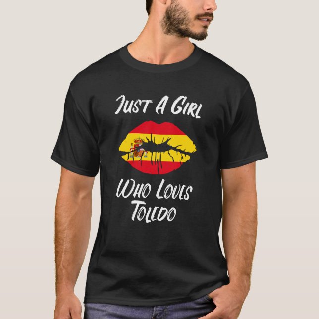 Lips Mouth Love Spanish Flag Toledo T-Shirt (Front)