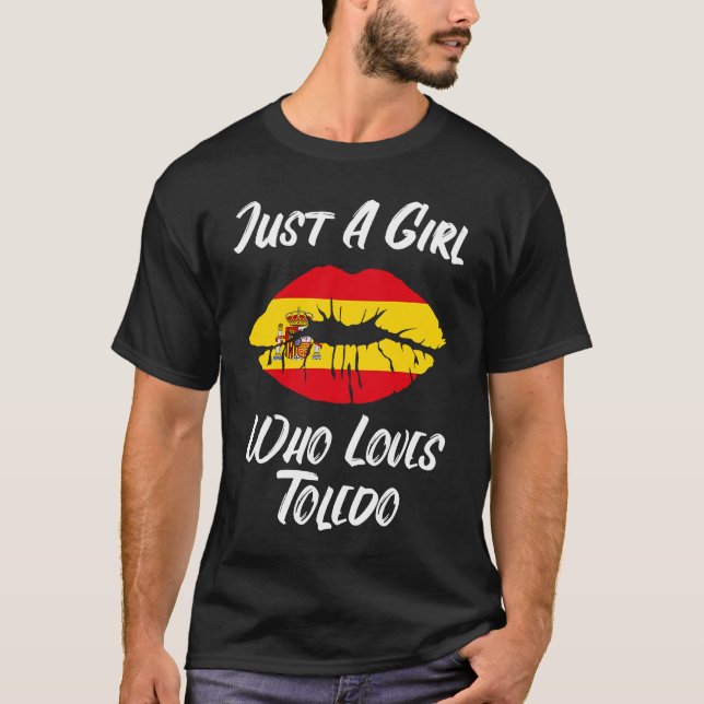 Lips Mouth Love Spanish Flag Toledo T-Shirt (Front)