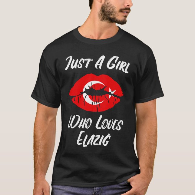 Lips Mouth Love Turkish Flag Elazig T-Shirt (Front)