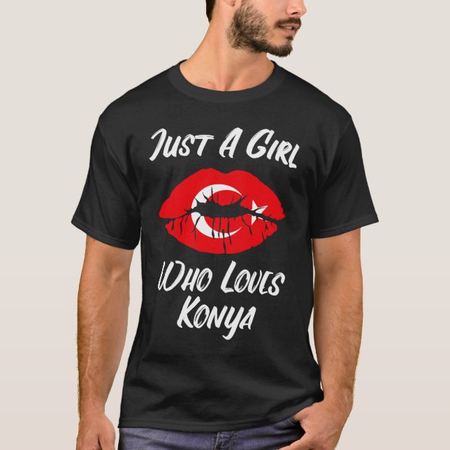 Lips Mouth Love Turkish Flag Konya T-Shirt (Front)