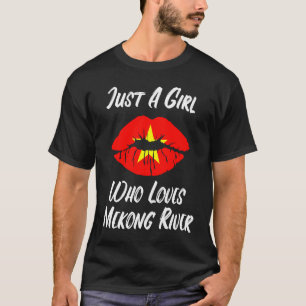 Lips Mouth Love Vietnamese Flag Mekong River T-Shirt