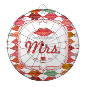 Lips Mrs. Hipster Vintage Retro Bride Dartboard