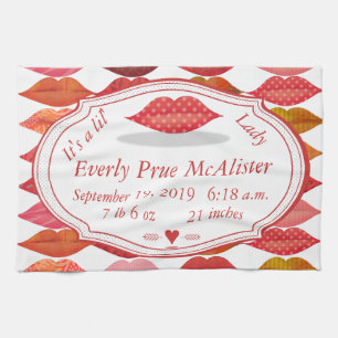 Lips Mrs. Hipster Vintage Retro Lil' Lady Tea Towel