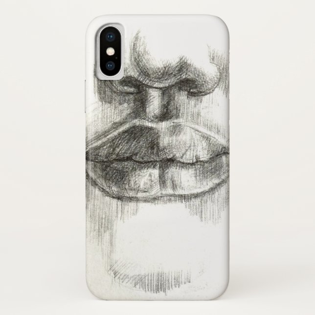 Lips & Nose drawing  iPhone Case (Back)