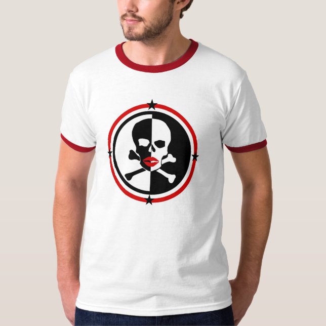 Lips on Skull & Cross bone T-Shirt (Front)