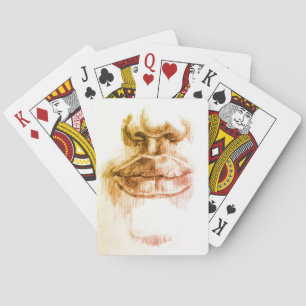 Lips Pencil Sketch Classic Playing Cards