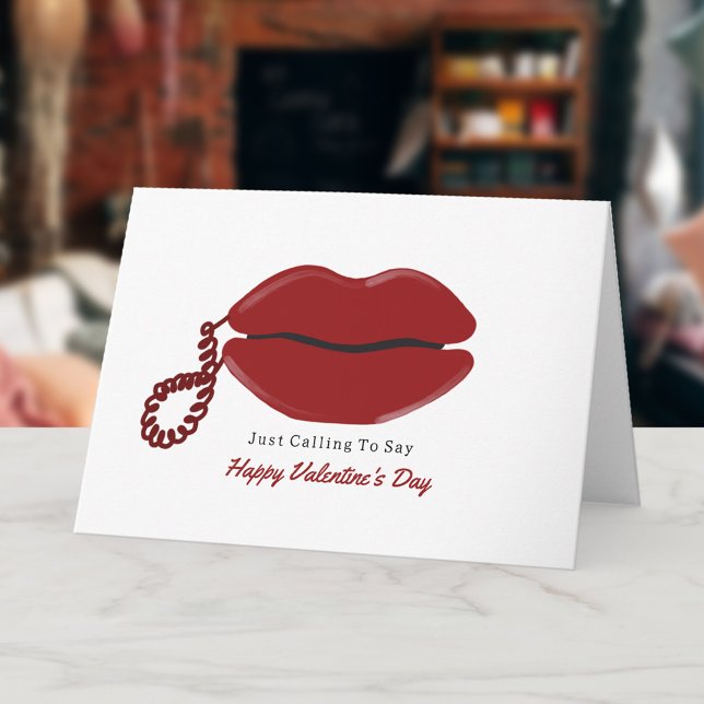 Lips Phone Calling to Say Happy Valentine's Day Card (Creator Uploaded)