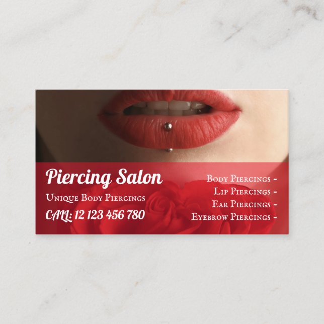 Lips Piercings Business Card (Front)