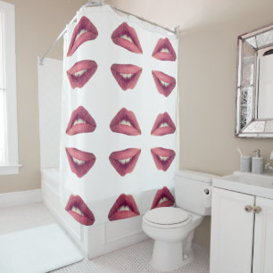Lips, Pink Lips Shower Curtain