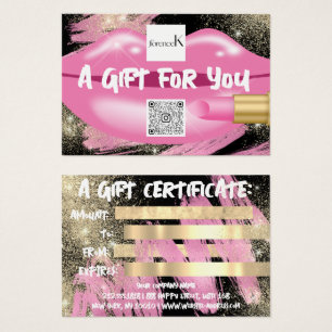 Lips Pink Makeup Artist Studio Logo QR 100 Pieces