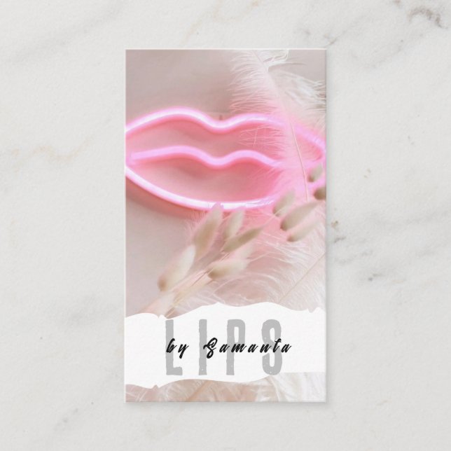 Lips PMU Microblading Henna Salon  Business Card (Front)