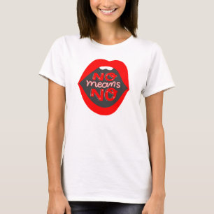 lips pop art no means no consent awareness T-Shirt