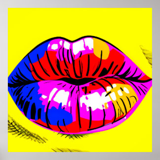 Lips pop art poster