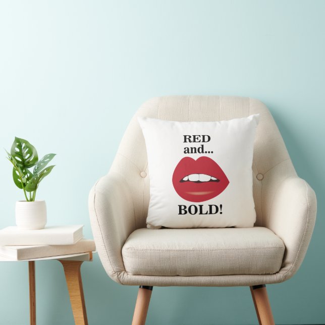 Lips Red and Bold Lips Cushion (Chair)