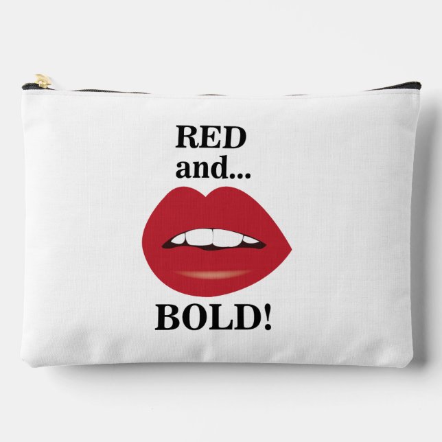 Lips Red and Bold Lips Makeup Bag (Front)