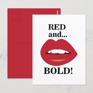 Lips Red and Bold Lips Postcard