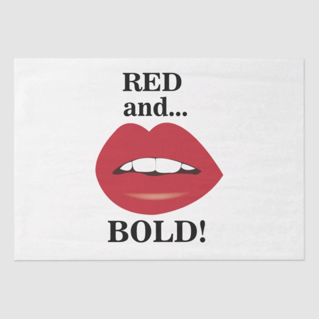 Lips Red and Bold Lips Tissue Paper (Front)