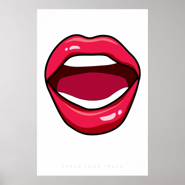 Lips Retro Pop Art Poster 60s 70s | Quote (Front)