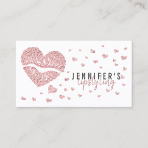 Lips Rose Gold Heart Gloss Makeup Lipstick Brand Business Card